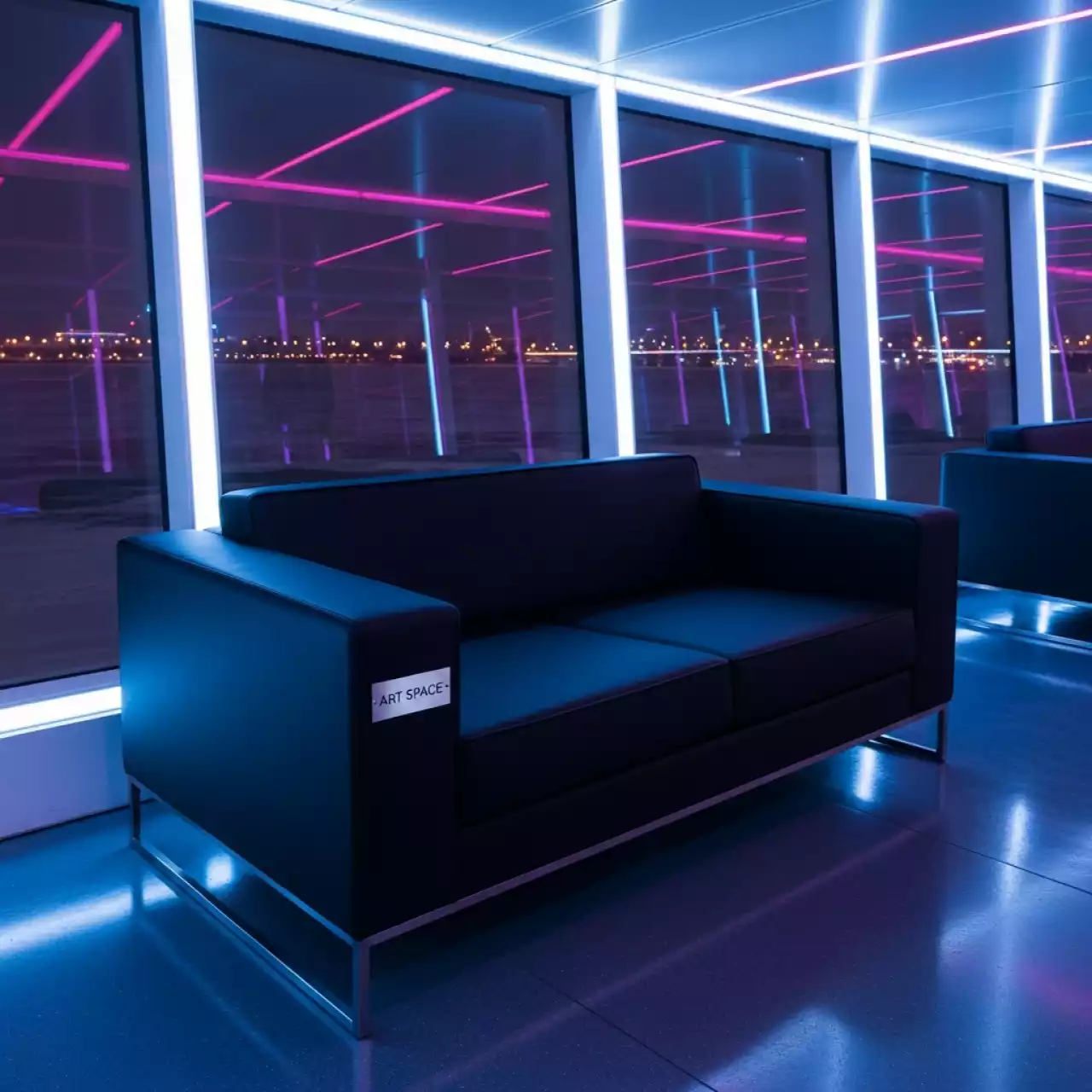 Аренда Диван Klippan двухместный черный на теплоходе «Дагомыс» — ART SPACE