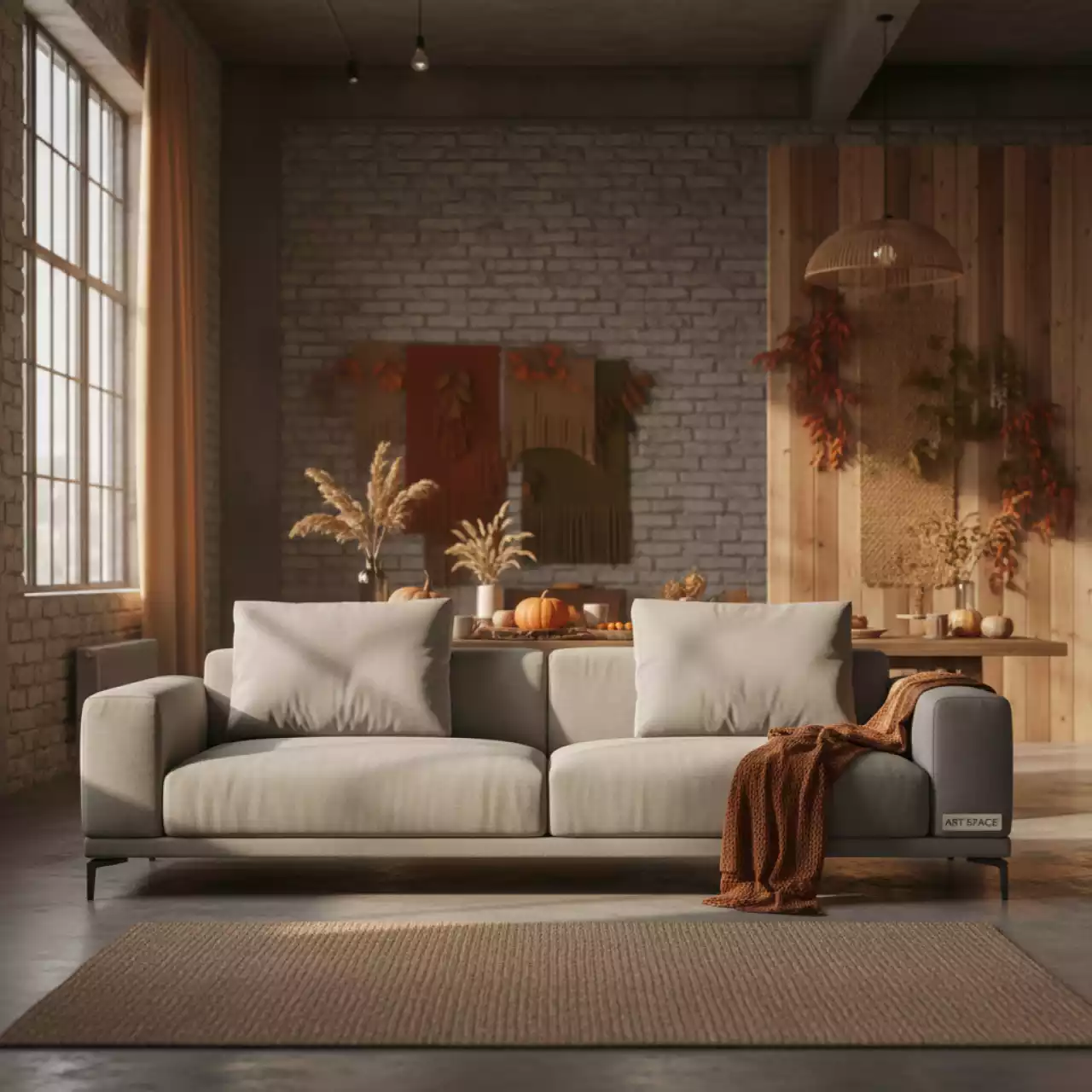 Аренда Диван Клиппан серый тканевый в Delta Sirius — ART SPACE