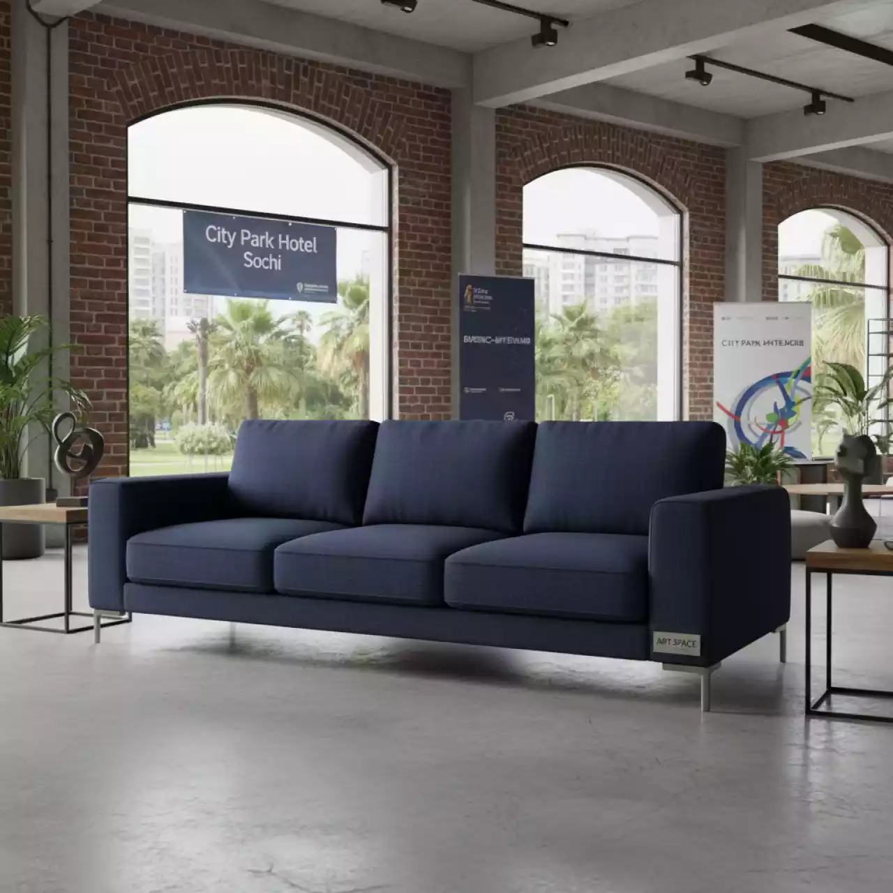 Аренда Диван Klippan трехместный синий в City Park Hotel Sochi — ART SPACE