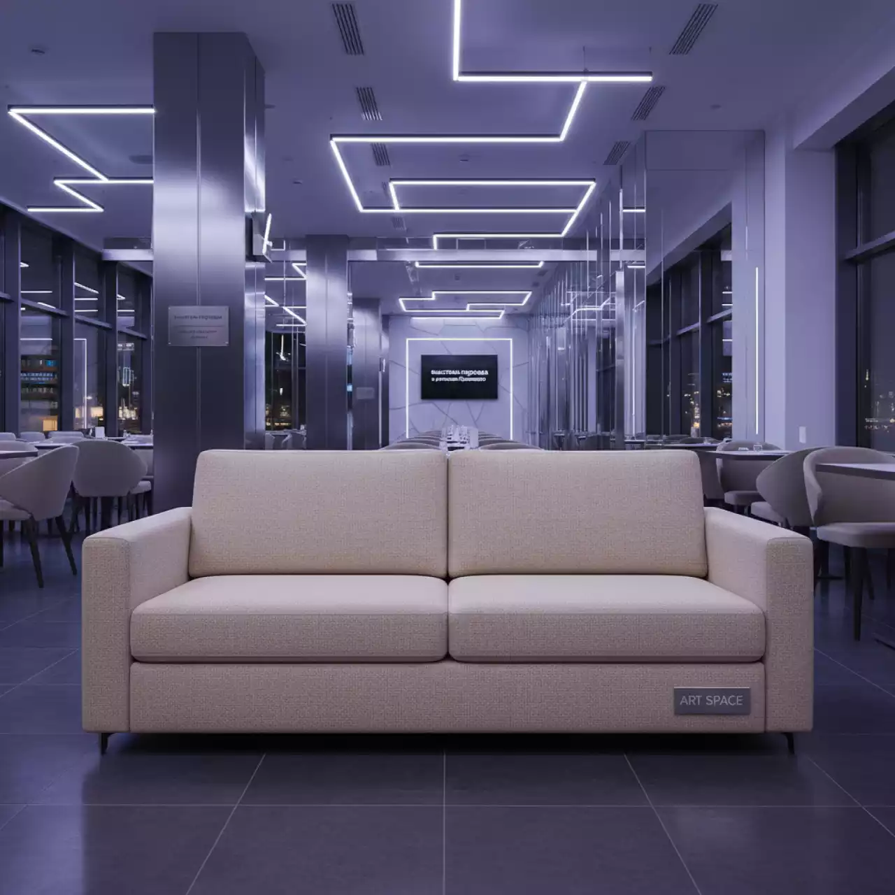 Аренда Диван Корсо Лайт прямой бежевый в ресторане «Сыроварня» — ART SPACE