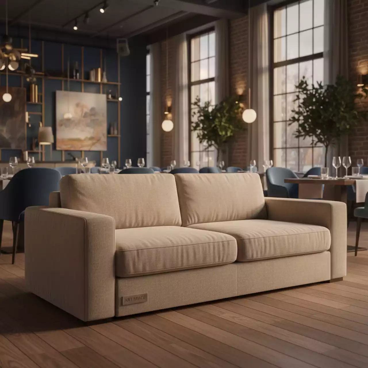 Аренда Диван кровать Luna Modern бежевый в ресторане «Brunello» — ART SPACE