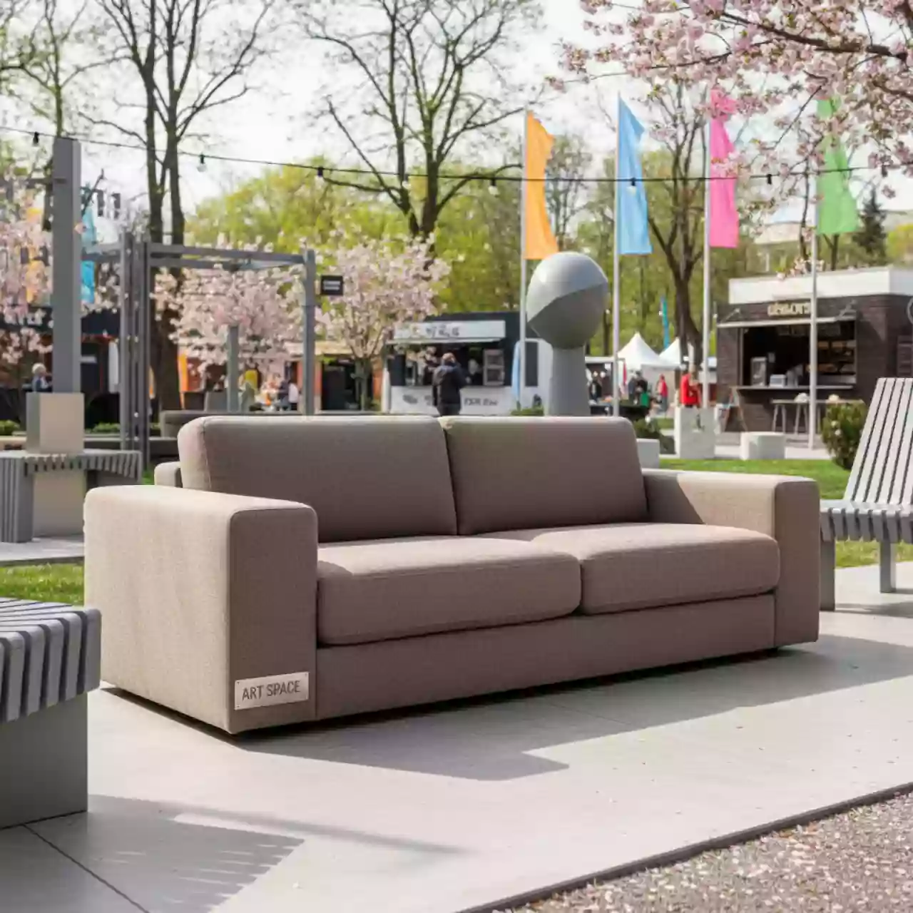 Аренда Диван кровать Ричмонд прямой темно бежевый в парке «Ривьера» — ART SPACE