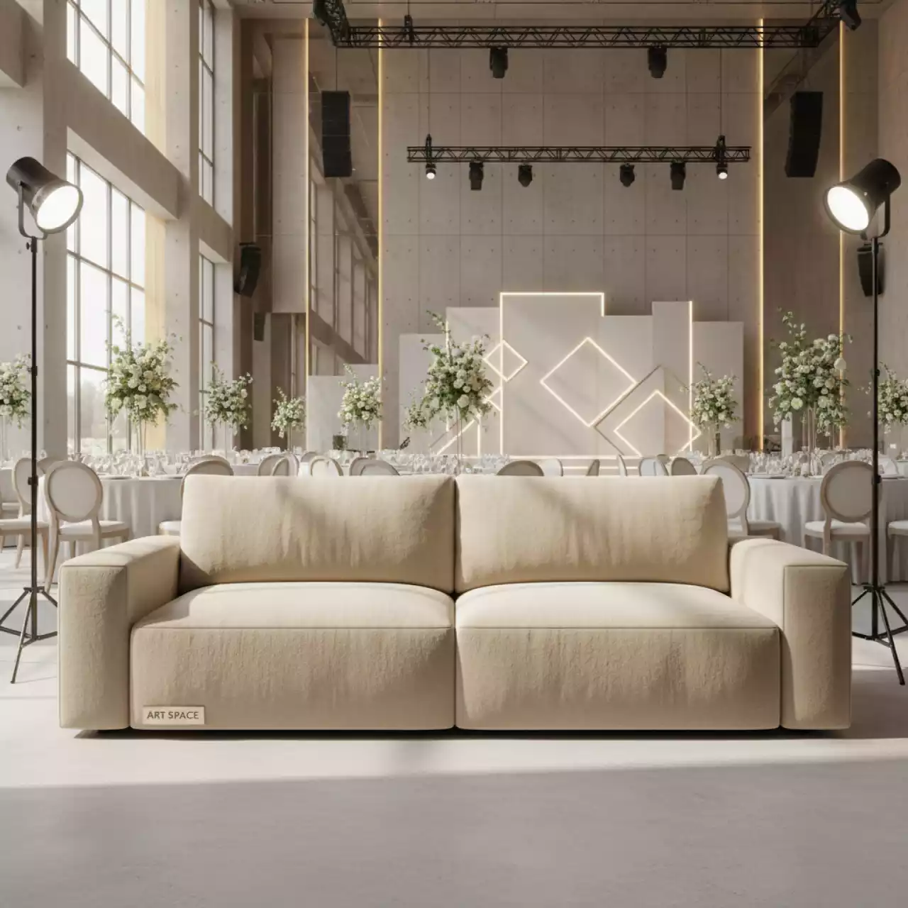 Аренда Диван Liam Beige в VK Stadium Sirius — ART SPACE