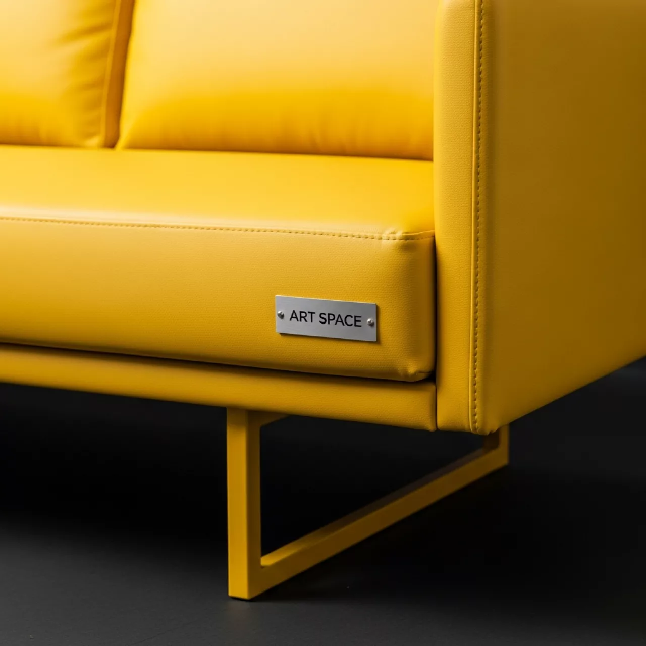 Аренда Диван линейный кожзам желтый на арене «Фишт» — ART SPACE