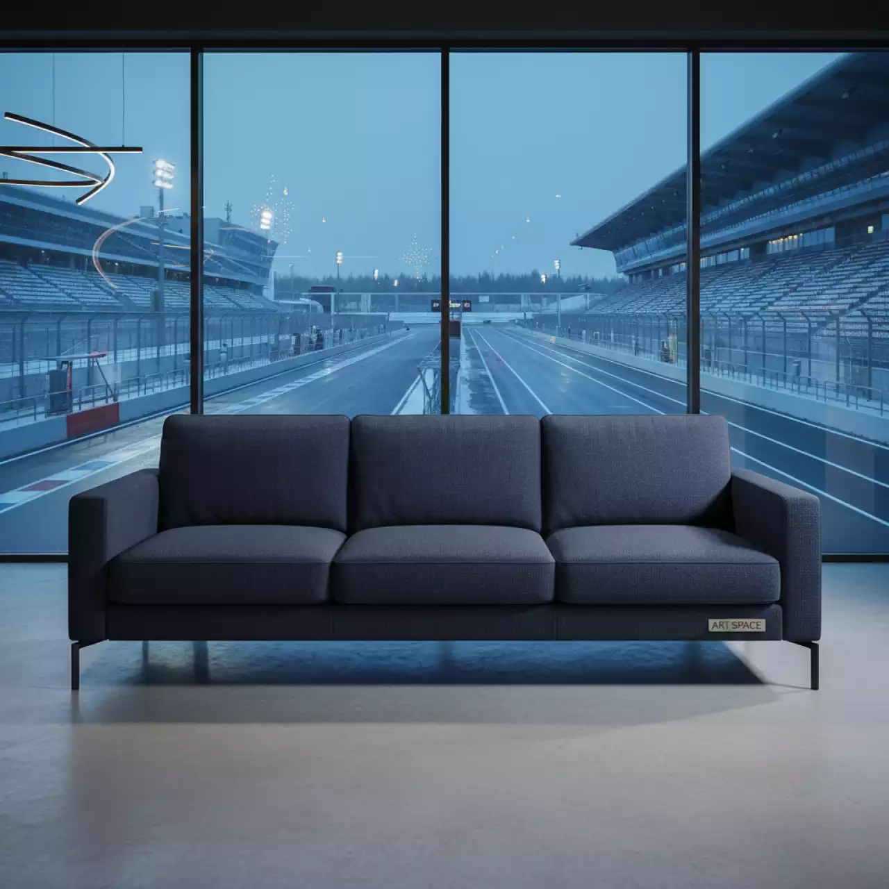 Аренда Диван лофт Луиза рогожка синий на Сочи Автодроме — ART SPACE
