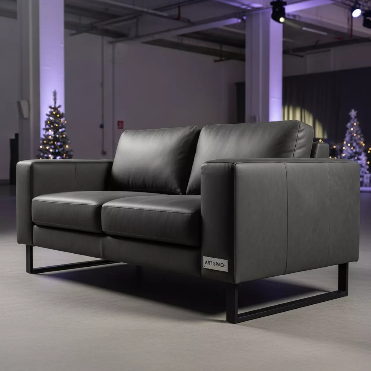 Аренда Диван Matrix кожзам Galaxy Dark Grey ножки металл RAL 9005 в конгресс-холле отеля Жемчужина — ART SPACE