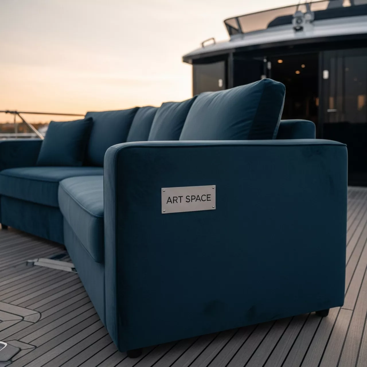 Аренда Диван Мистик 600 велюр на VIP-яхте (Имеретинский порт) — ART SPACE