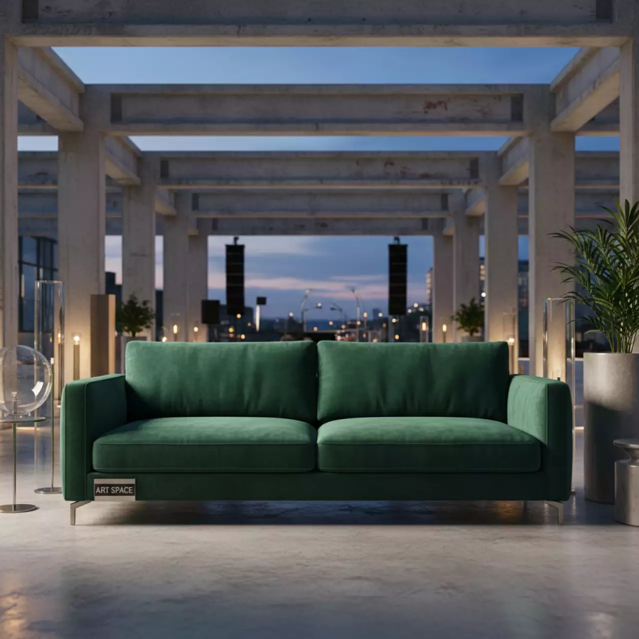 Аренда Диван Мистик велюр Nuvola 72 зеленый в зале «Чайка» (Морпорт) — ART SPACE