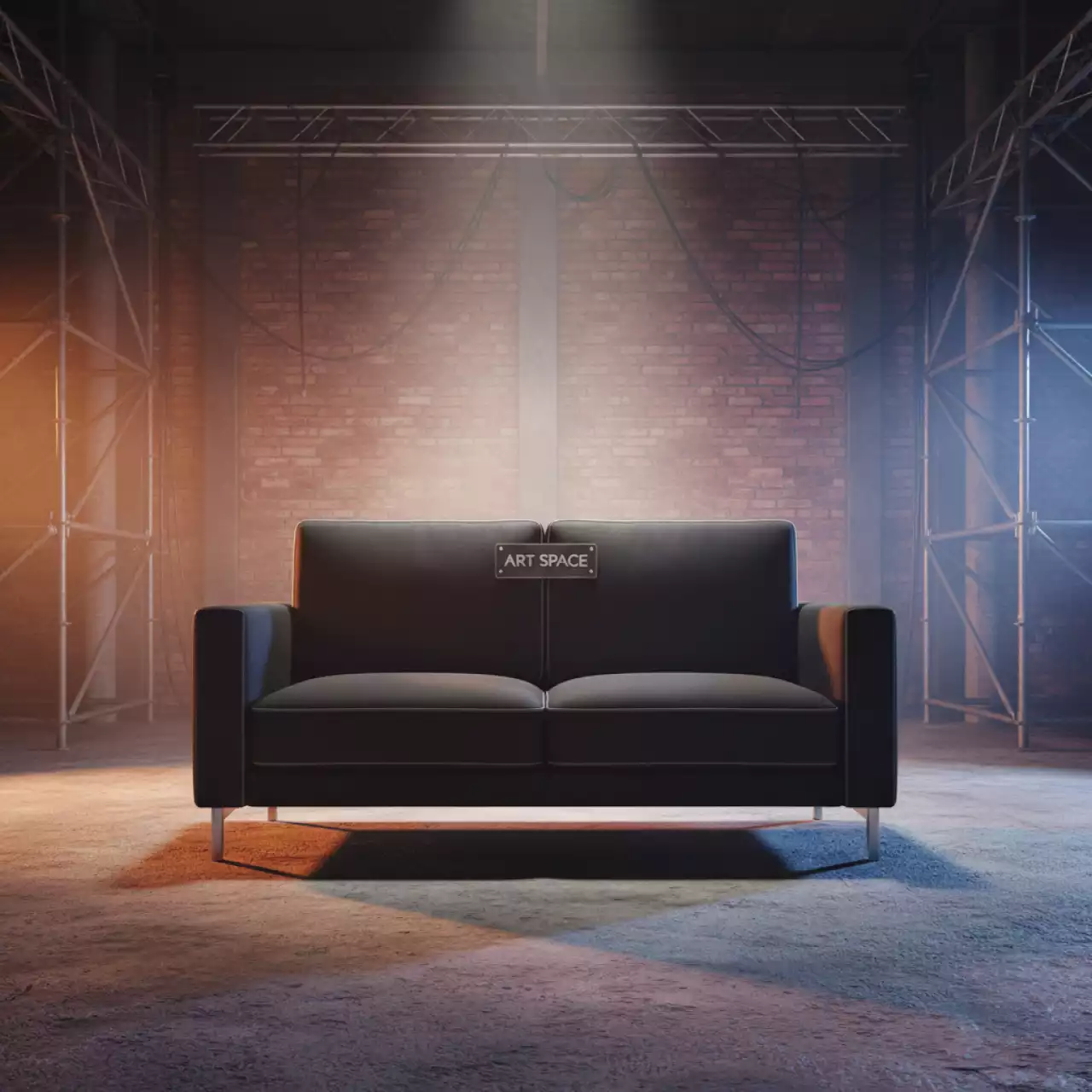 Аренда Диван Модест двухместный черный в Karat Resort — ART SPACE
