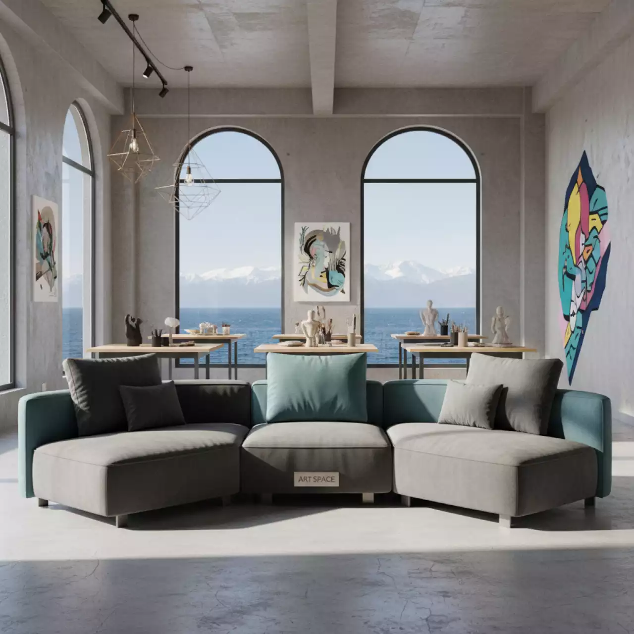 Аренда Диван модульный круглый Авалон на Имеретинской набережной — ART SPACE