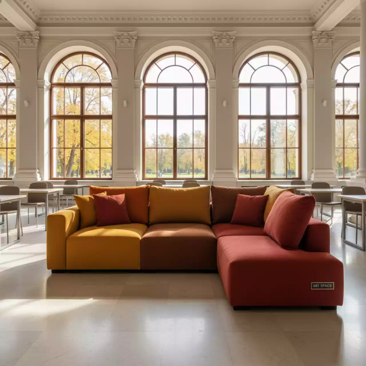 Аренда Диван модульный угловой Helios с подушками в санатории «Русь» — ART SPACE