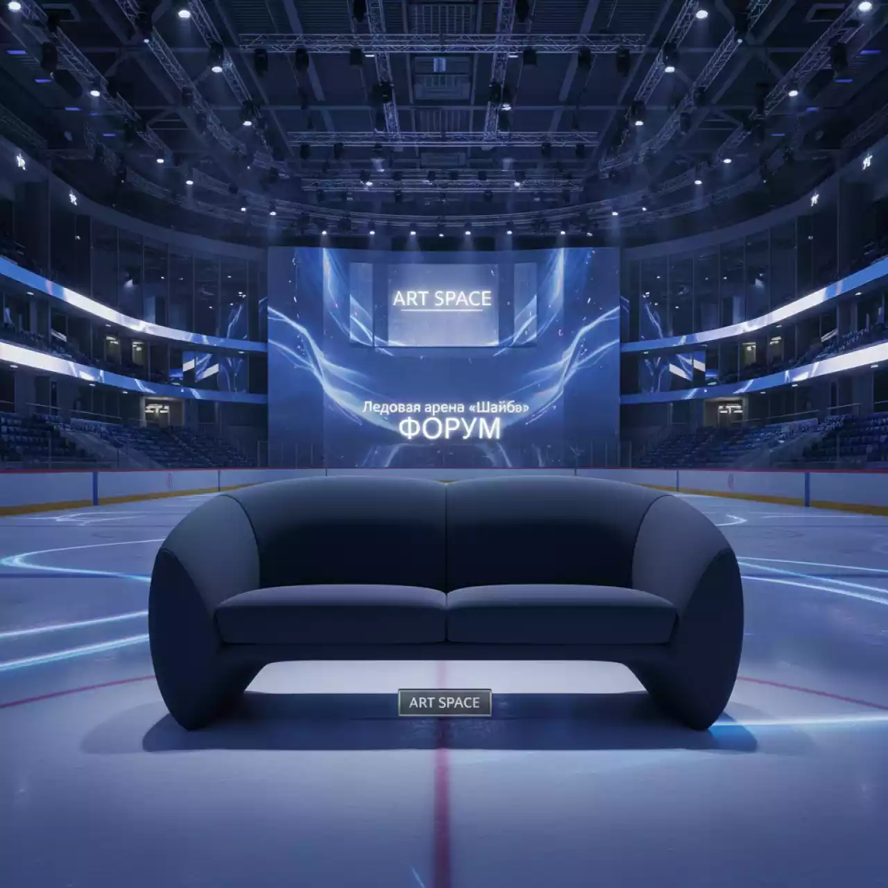 Аренда Диван мягкий двухместный Liberty Wrap в ледовой арене «Шайба» — ART SPACE