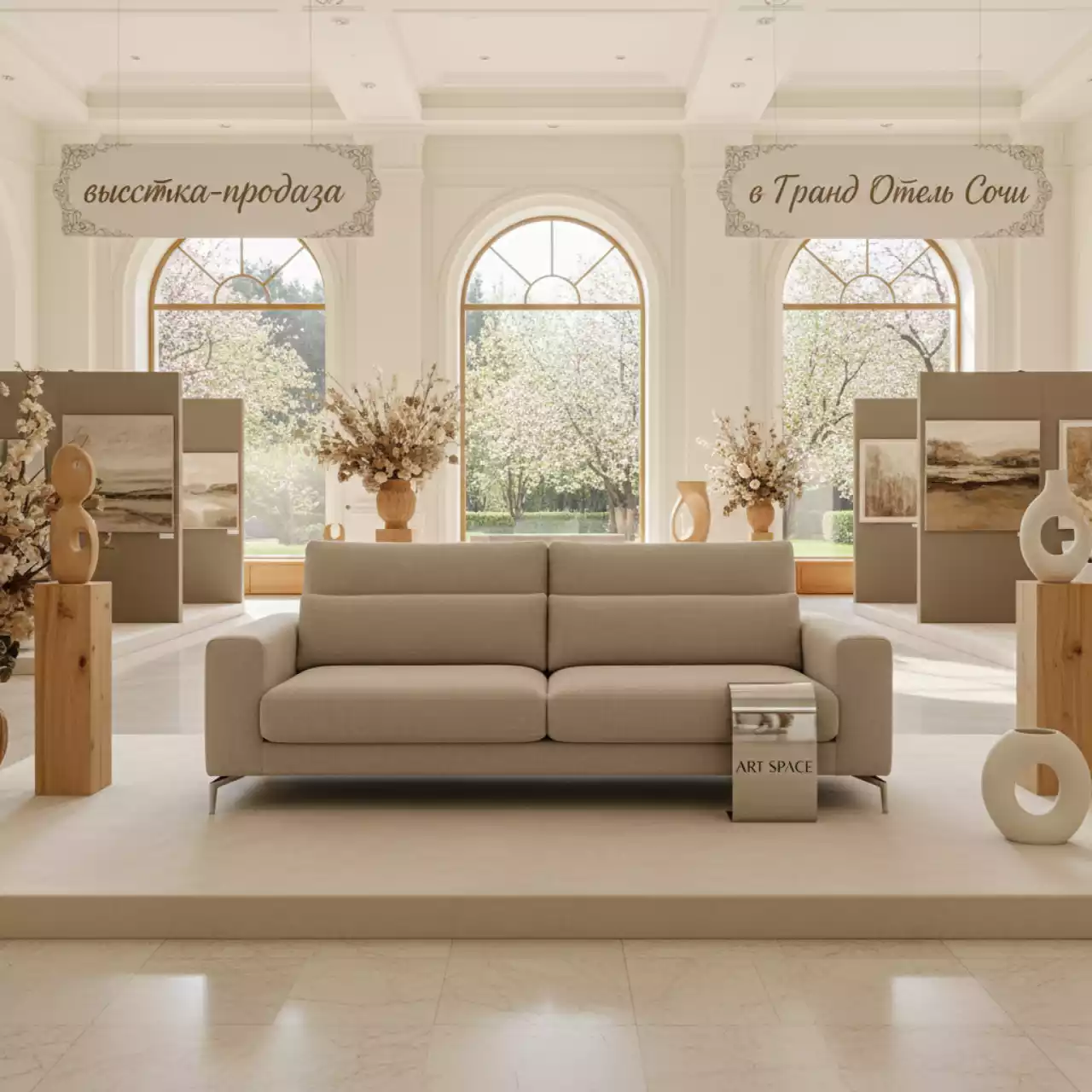 Аренда Диван Nottingham Beige в Гранд Отель Сочи — ART SPACE