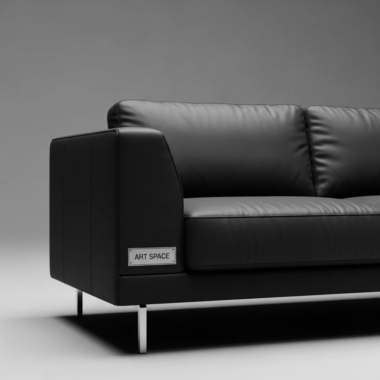 Аренда Диван офисный Barcelona 3 экокожа черный в Red Arena — ART SPACE