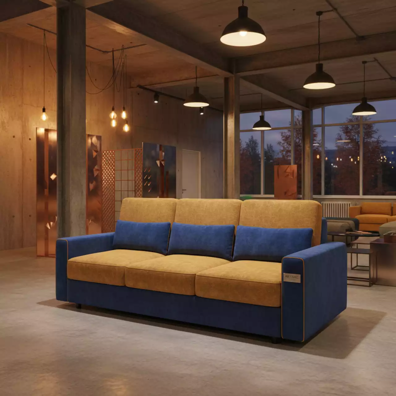 Аренда Диван Oscar трехместный раскладной категория 2 в Университете «Сириус» — ART SPACE