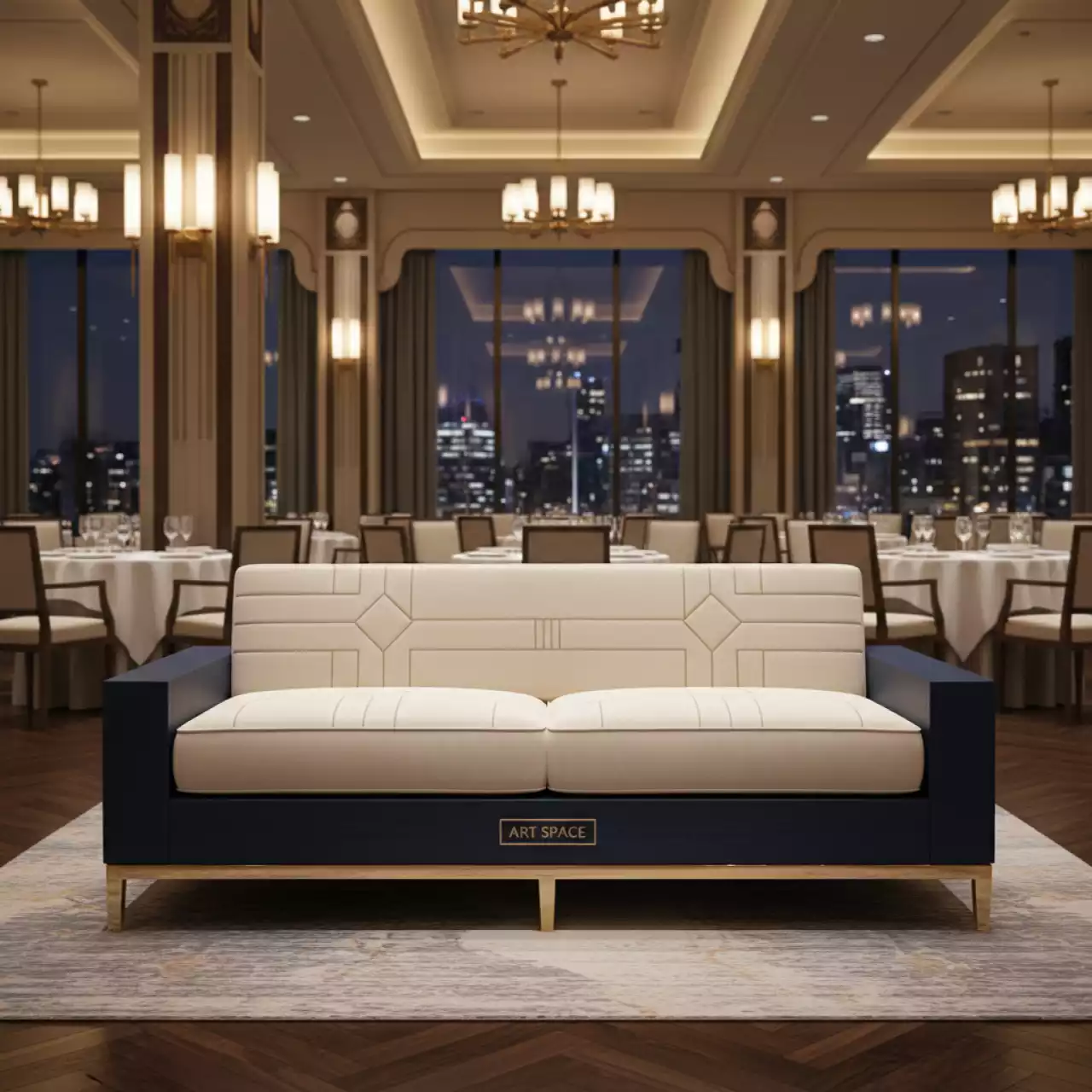 Аренда Диван оттоман из паллет 20 305BL в ресторане «Sanremo» — ART SPACE