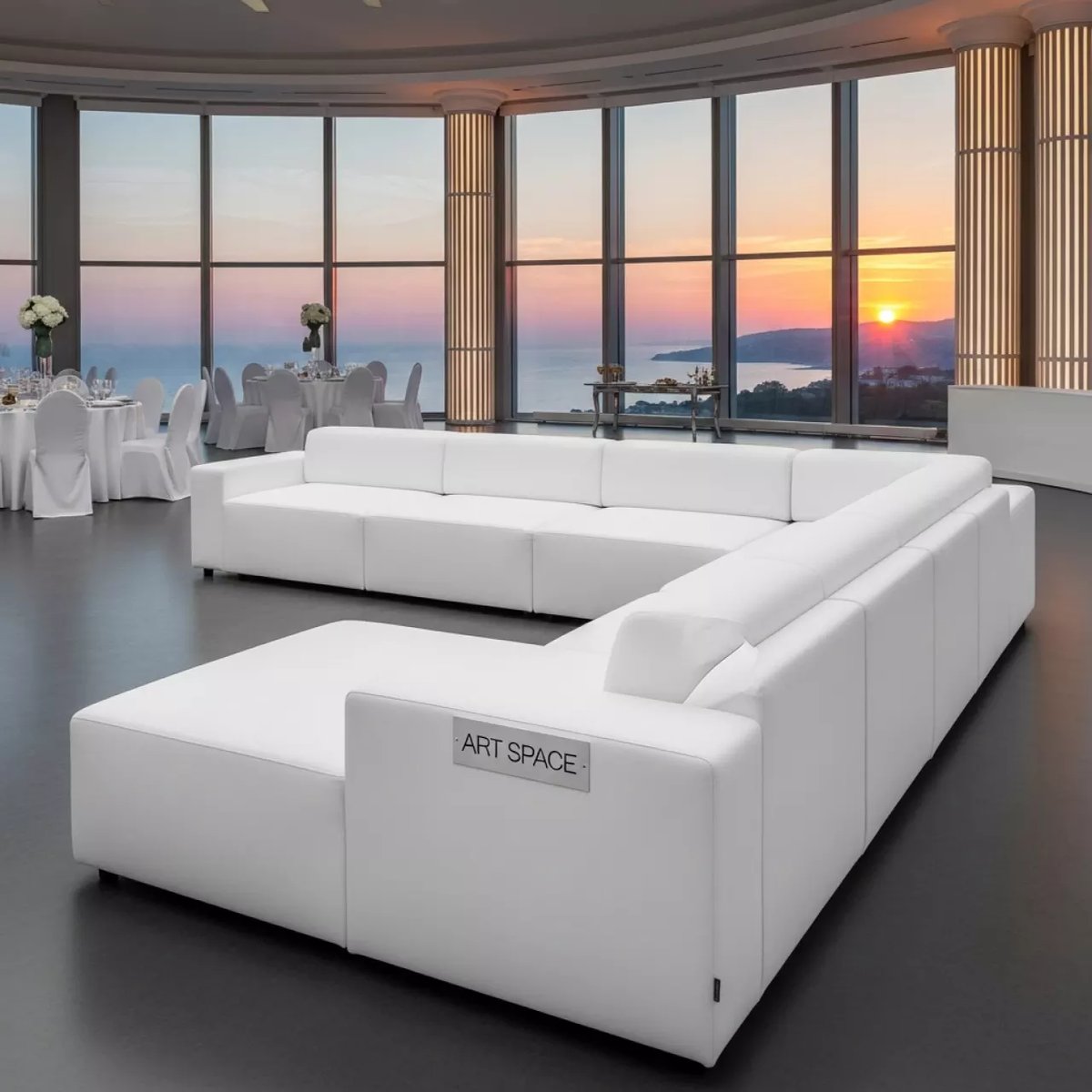 Аренда Диван П образный California White в Гранд Отель Сочи — ART SPACE