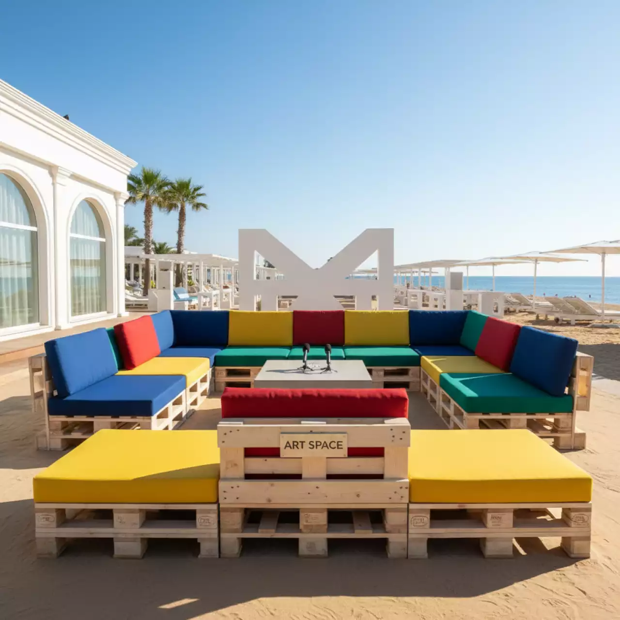 Аренда Диван паллетный в пляжном комплексе VinoGrad — ART SPACE