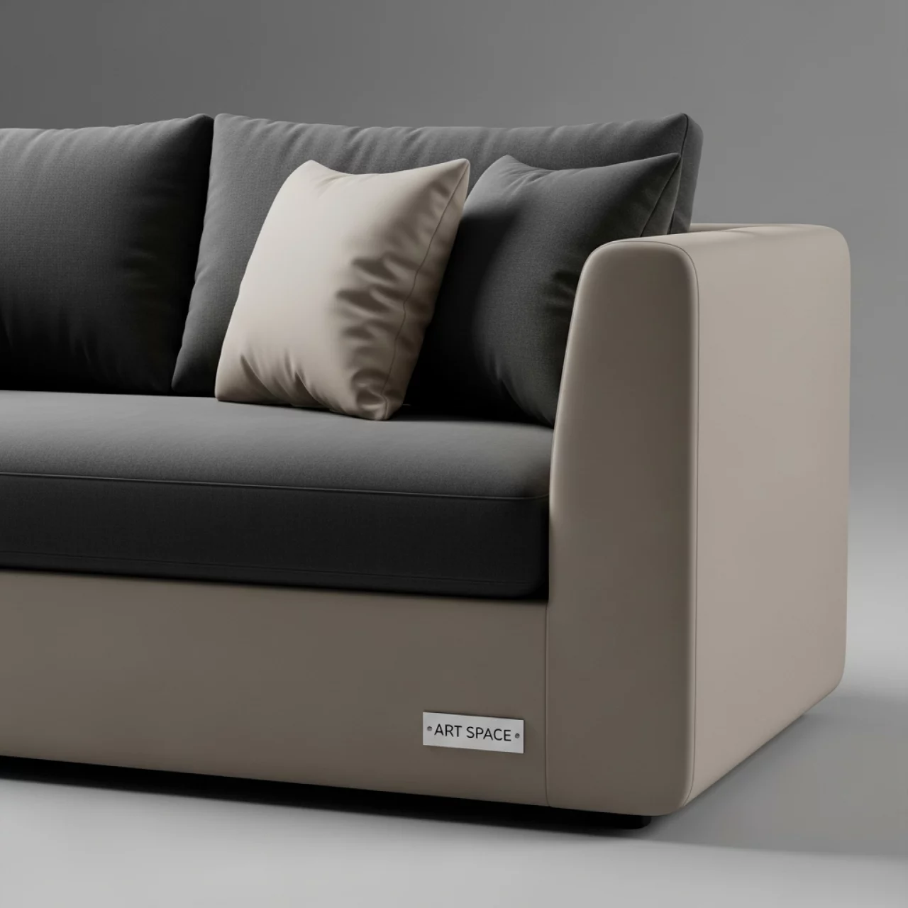 Аренда Диван пластиковый Mykonos XL бежевый темно серый с подушками в ресторане «Voda» — ART SPACE