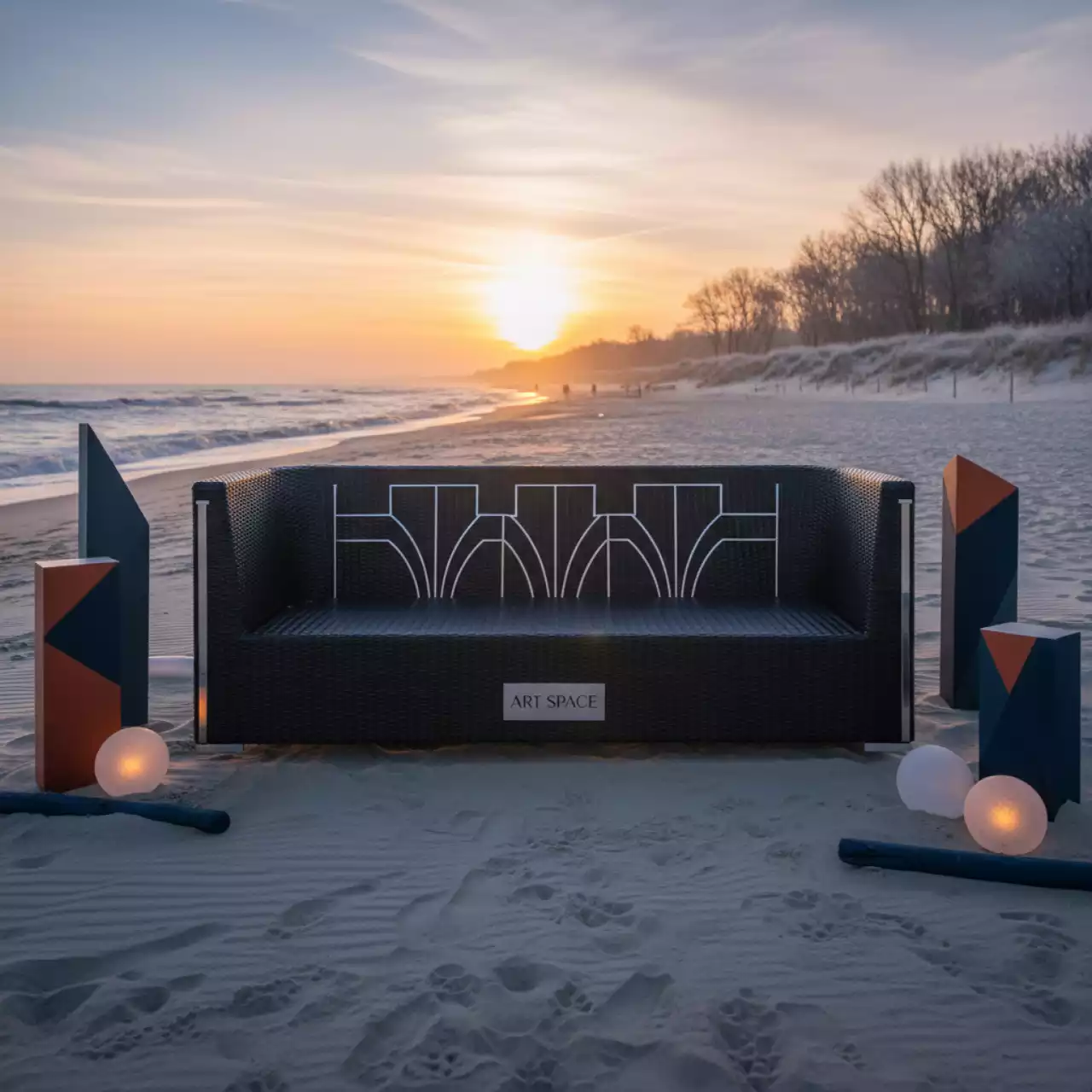 Аренда Диван плетеный 356 Outdoor Woven на пляже «Мандарин» — ART SPACE