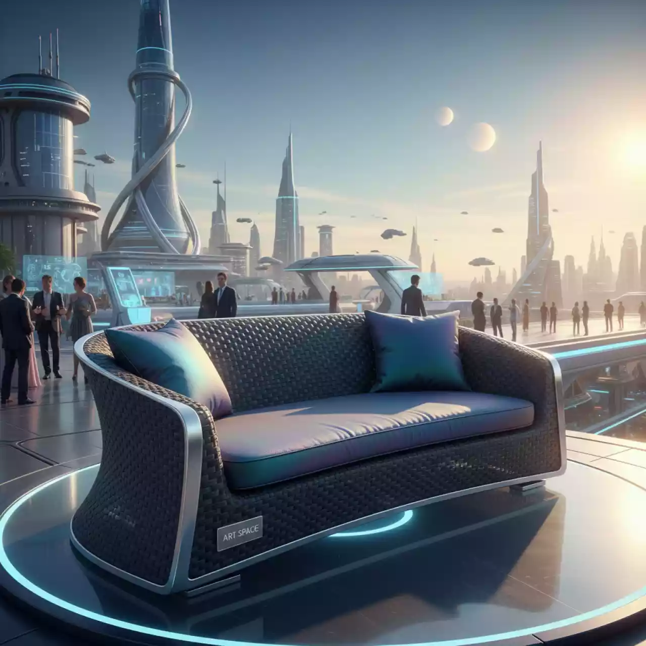 Аренда Диван плетеный с подушками в Delta Sirius — ART SPACE