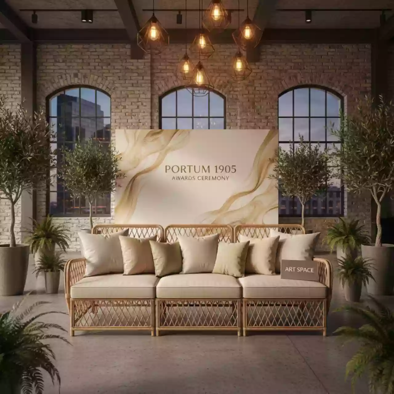 Аренда Диван плетеный трехместный с подушками Heron в Boutique Hotel PORTUM 1905 — ART SPACE