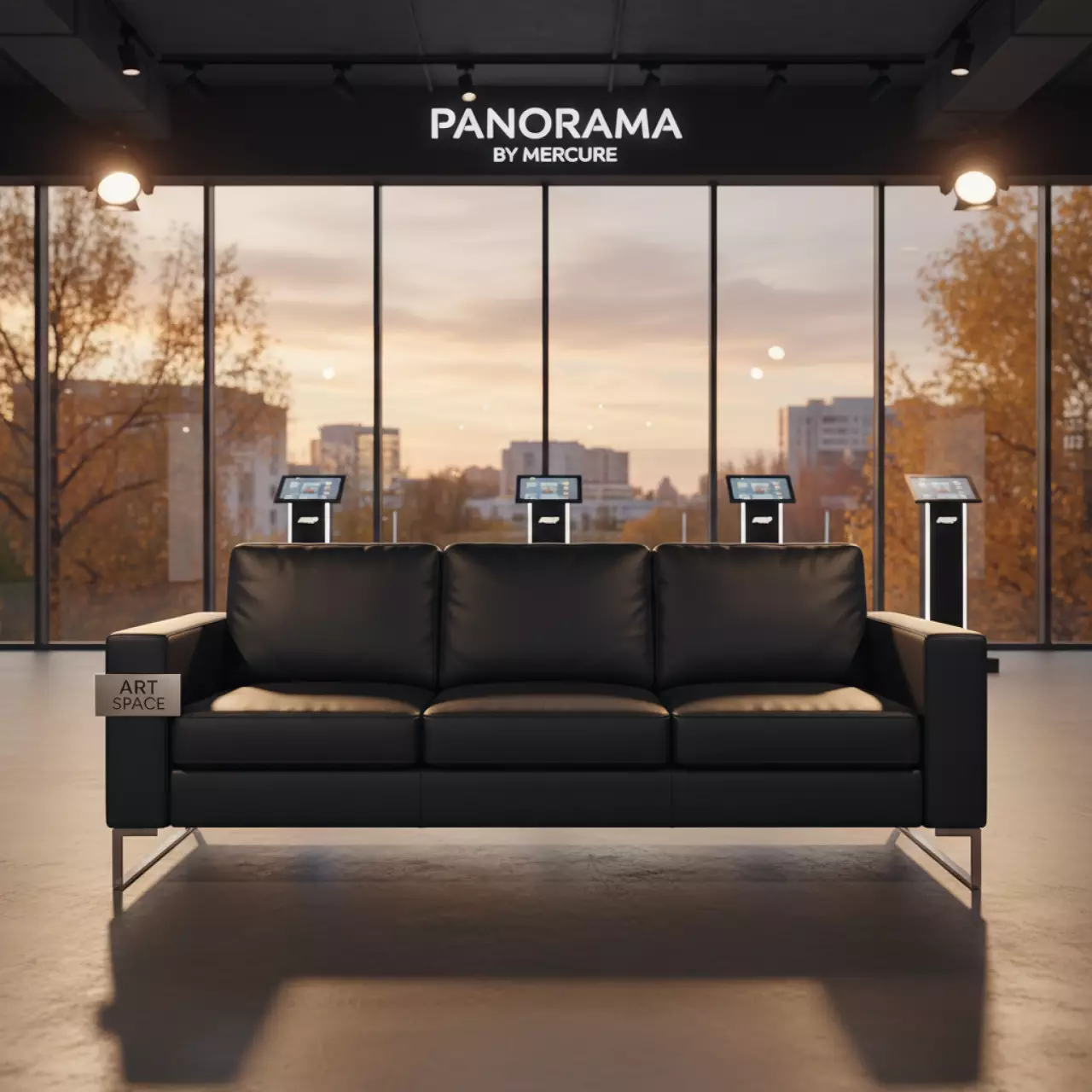 Аренда Диван President трехместный черный в Panorama by Mercure — ART SPACE