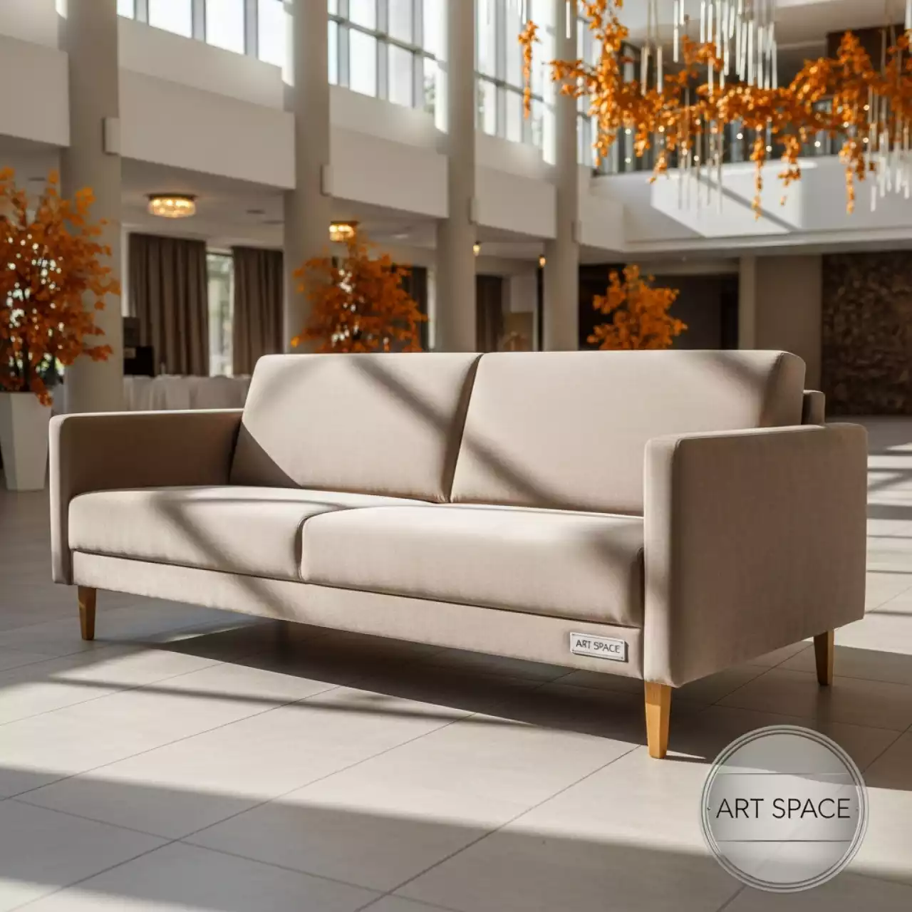 Аренда Диван прямой Дрезден велюр бежевый в Radisson Blu Resort & Congress Centre — ART SPACE