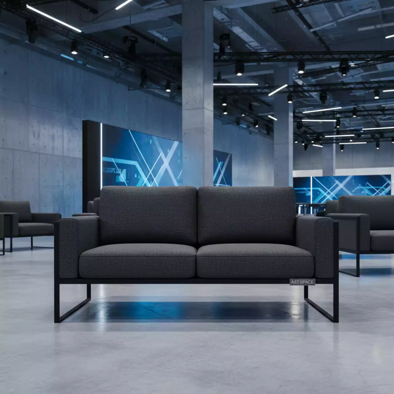 Аренда Диван прямой двухместный Бора в ледовом дворце «Большой» — ART SPACE