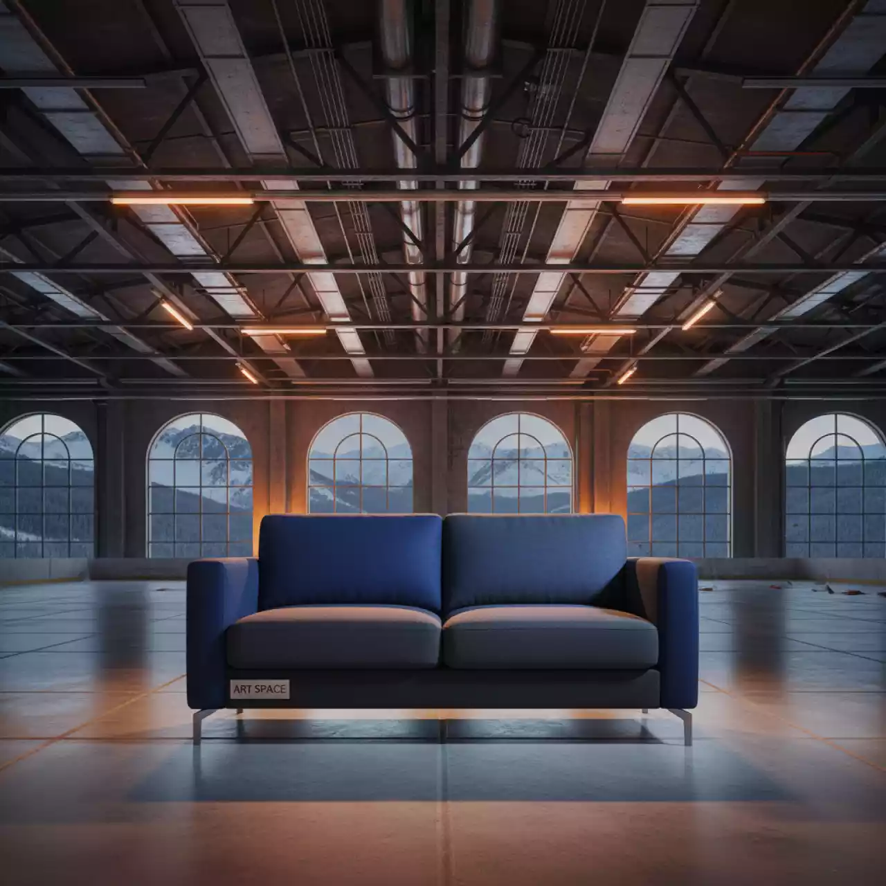 Аренда Диван прямой двухместный Хопи в ледовом дворце «Роза Хутор» — ART SPACE