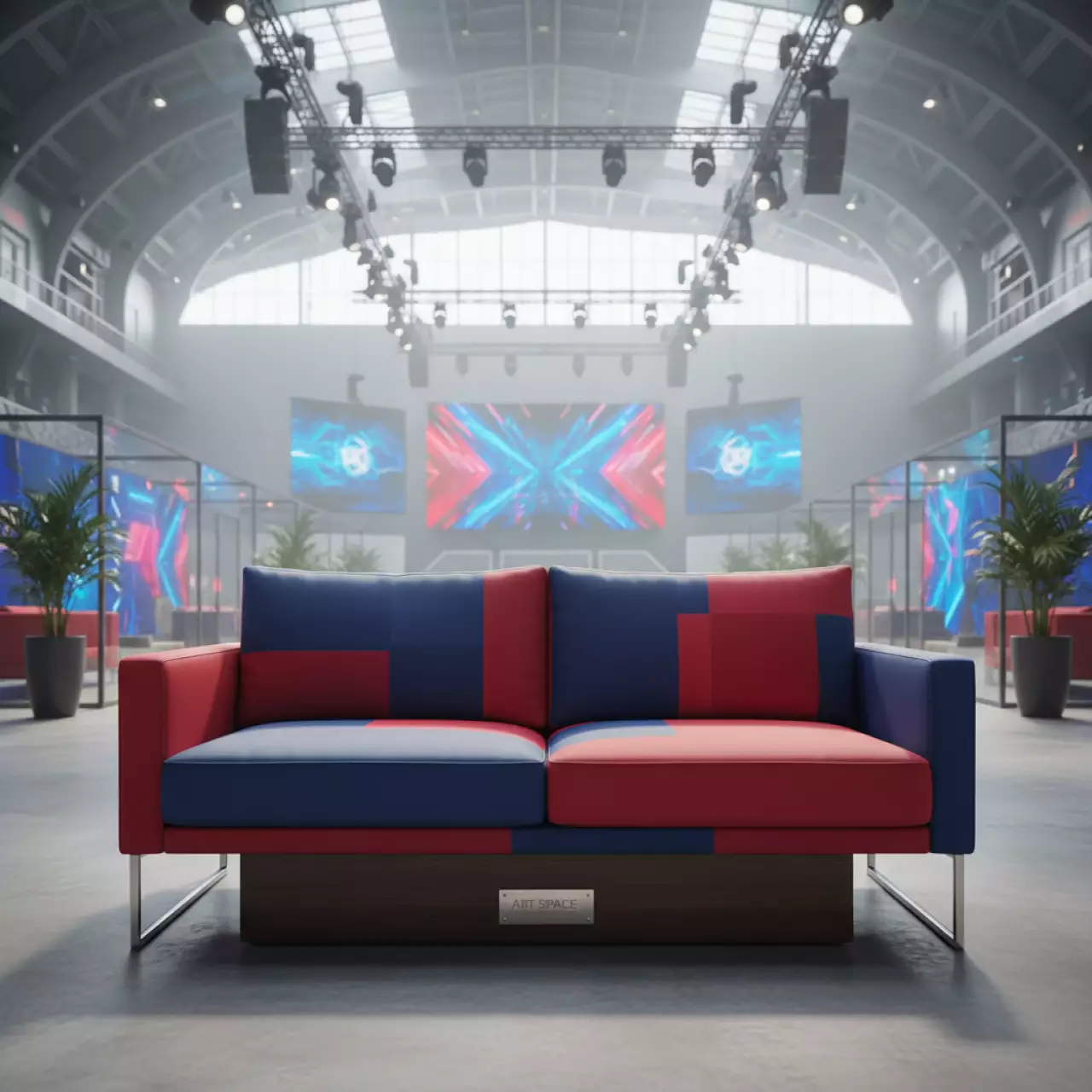 Аренда Диван прямой двухместный Купер в ледовом дворце «Роза Хутор» — ART SPACE