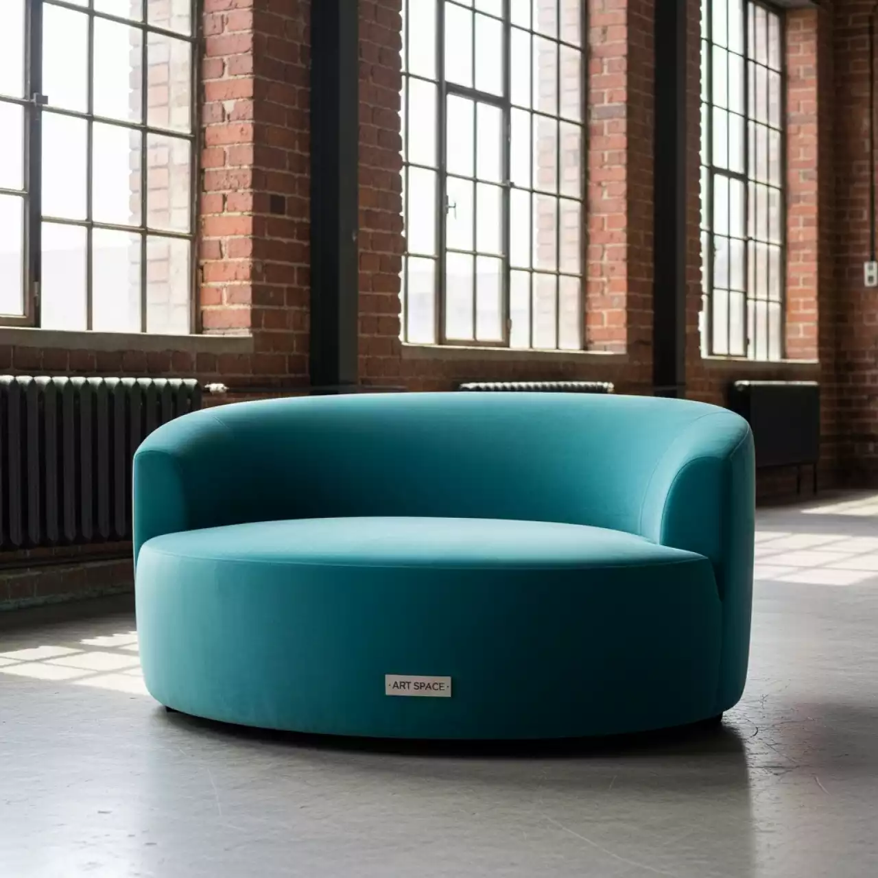 Аренда Диван Раунд велюр Velutto 43 пластиковые опоры в лофте «Студия 21» — ART SPACE