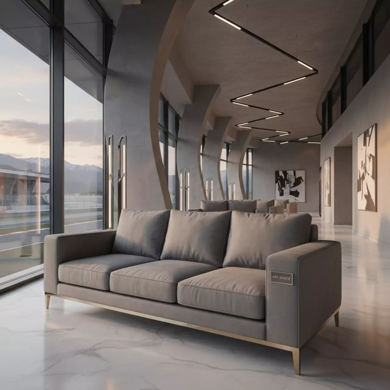 Аренда Диван Риззо серый на Сочи Автодроме — ART SPACE