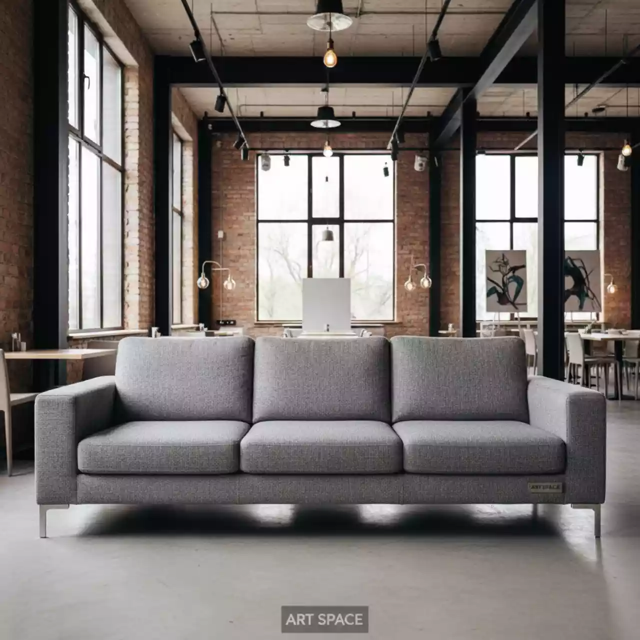 Аренда Диван рогожка серая Wiren в ресторане «Магеллан» — ART SPACE