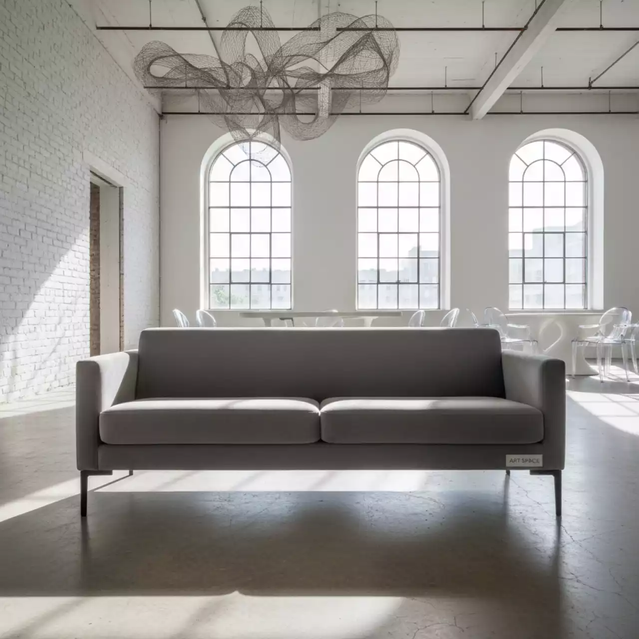 Аренда Диван Роттердам вельвет серый в Gamma Sirius — ART SPACE