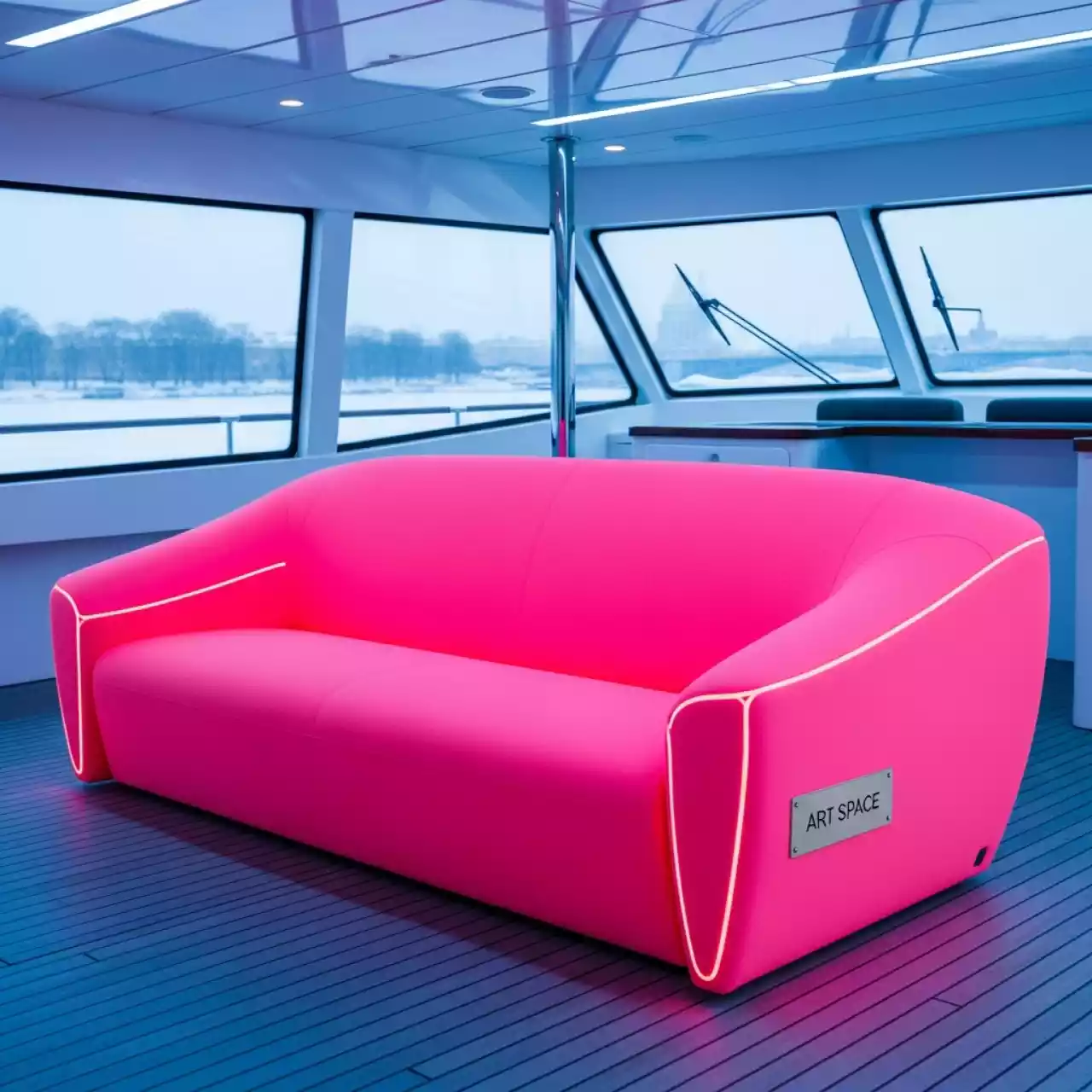 Аренда Диван розовый Норис 1600 мм на теплоходе «Дагомыс» — ART SPACE