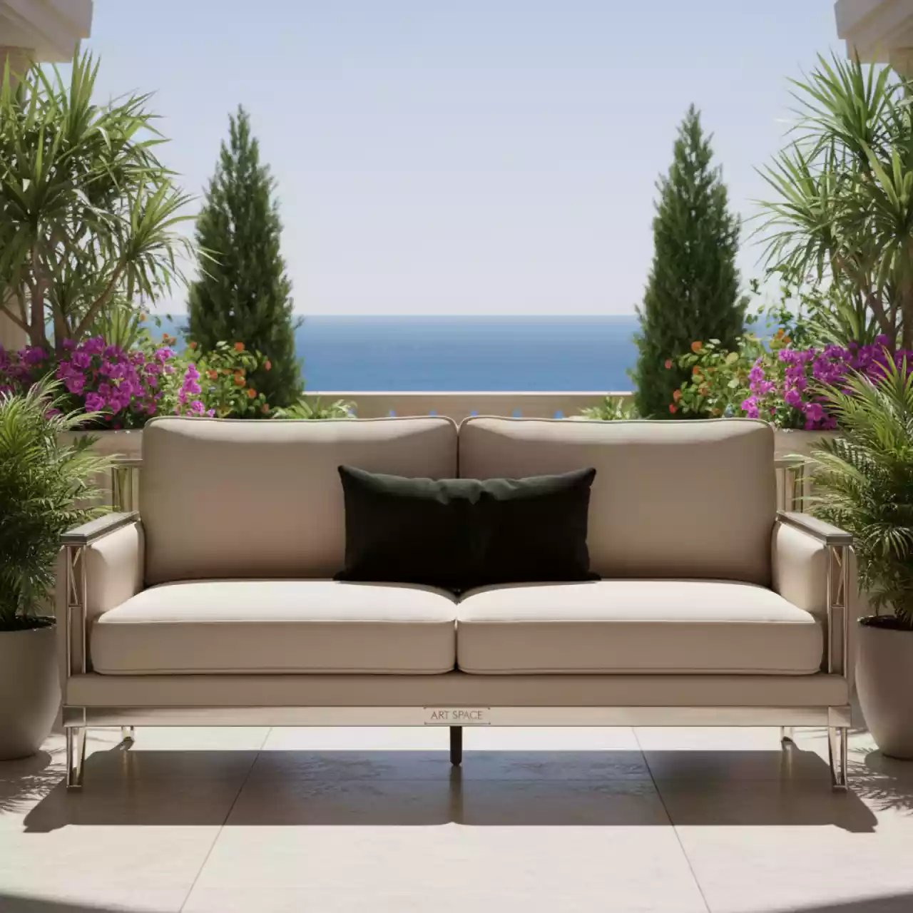 Аренда Диван с черной подушкой в санатории «Заполярье» — ART SPACE