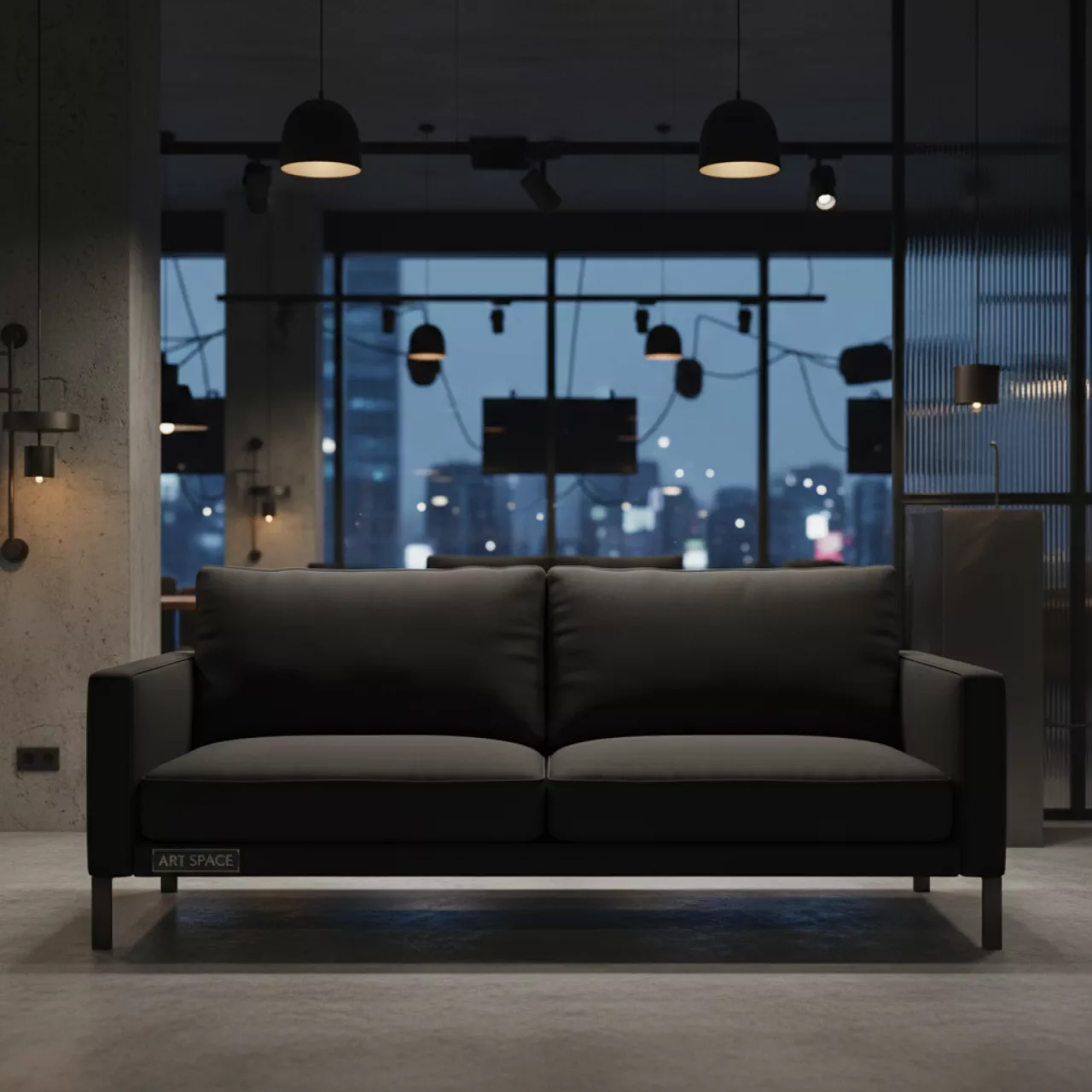Аренда Диван с черным чехлом 1800х900 в ресторане «Brunello» — ART SPACE