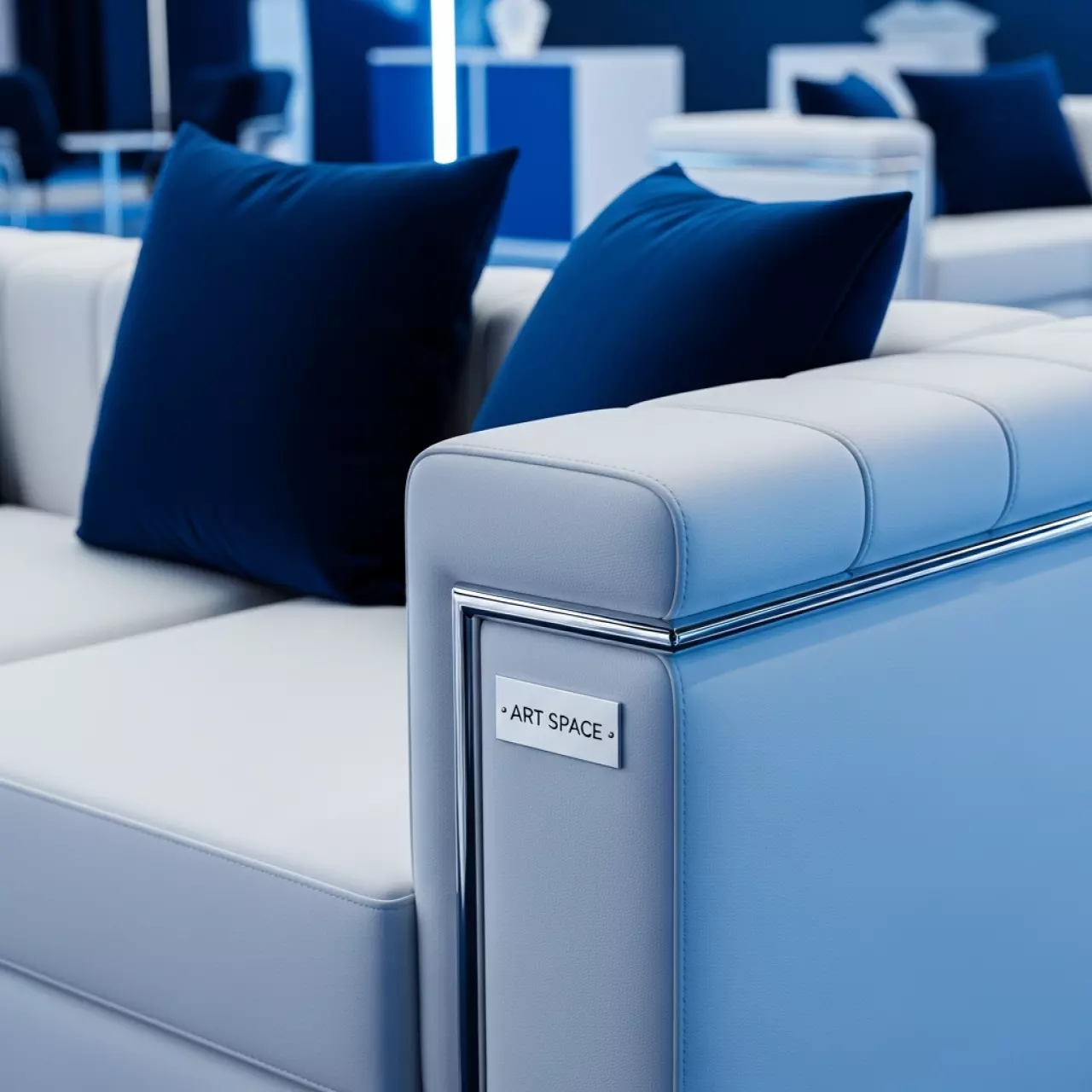 Аренда Диван с синими подушками в Delta Sirius — ART SPACE