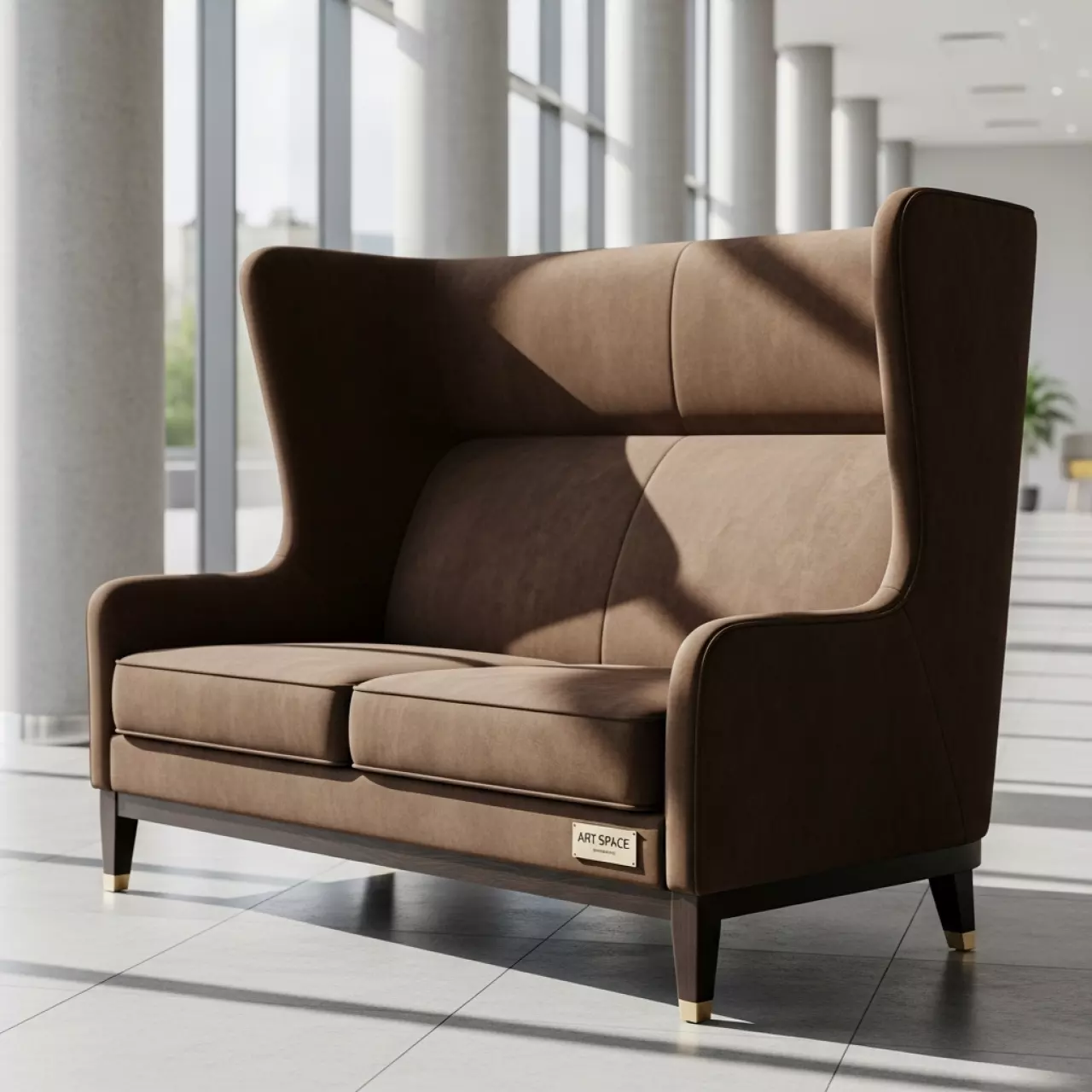 Аренда Диван с высокой спинкой Legend двухместный шоколадный в Delta Sirius — ART SPACE