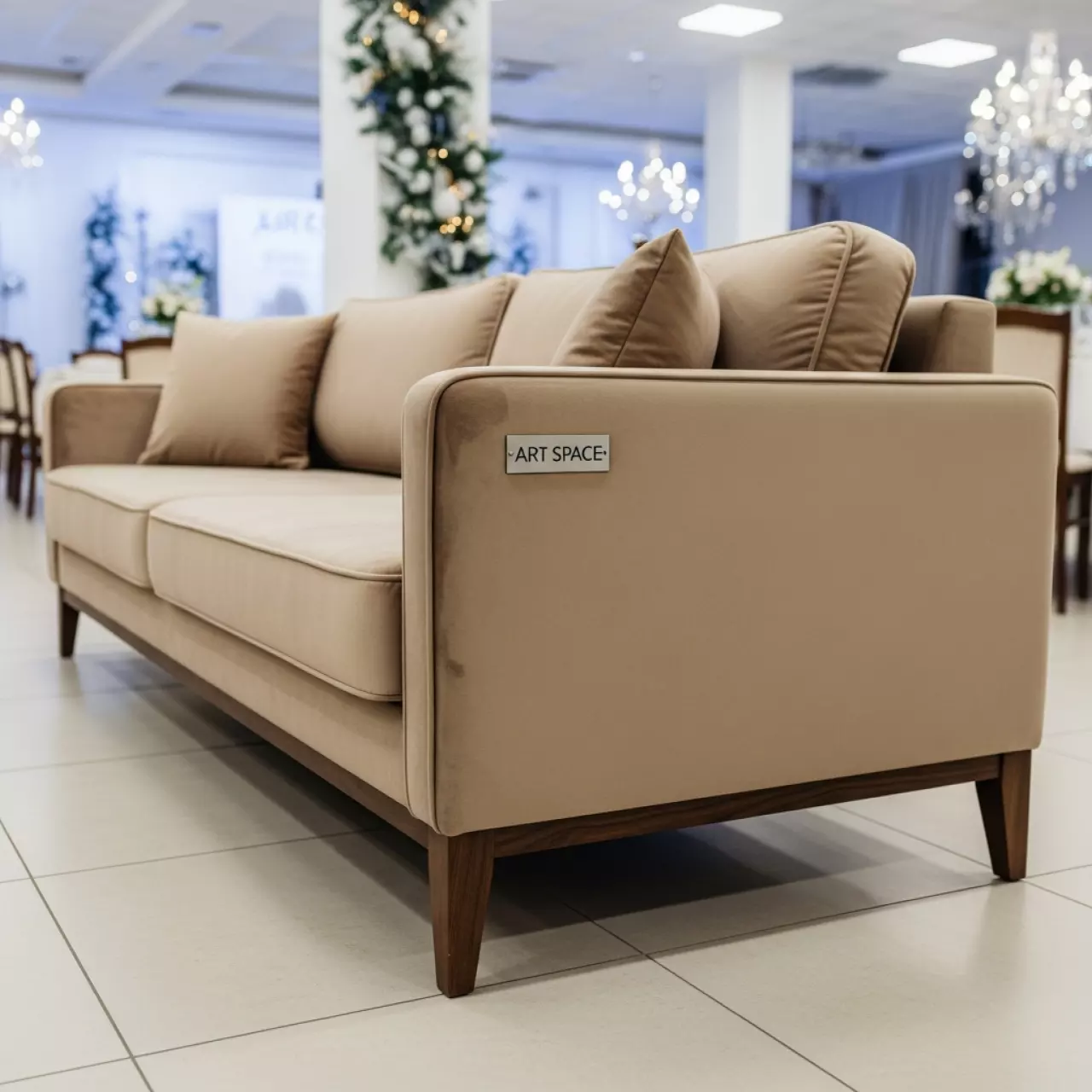 Аренда Диван Сега М velvet орех beige в банкетном зале «Дельфин» — ART SPACE