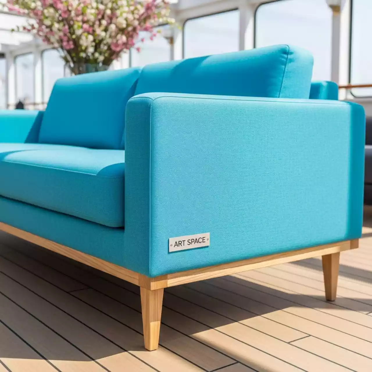 Аренда Диван Сега текстиль сосна turquoise на теплоходе «Дагомыс» — ART SPACE
