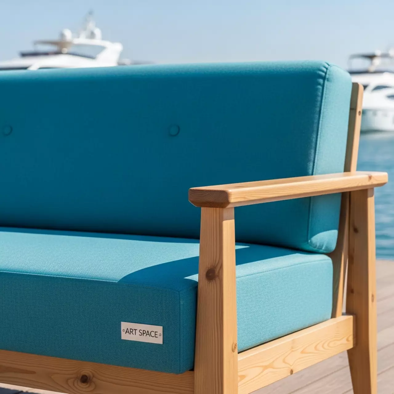 Аренда Диван Сега textile сосна turquoise на территории Морпорта Сочи — ART SPACE