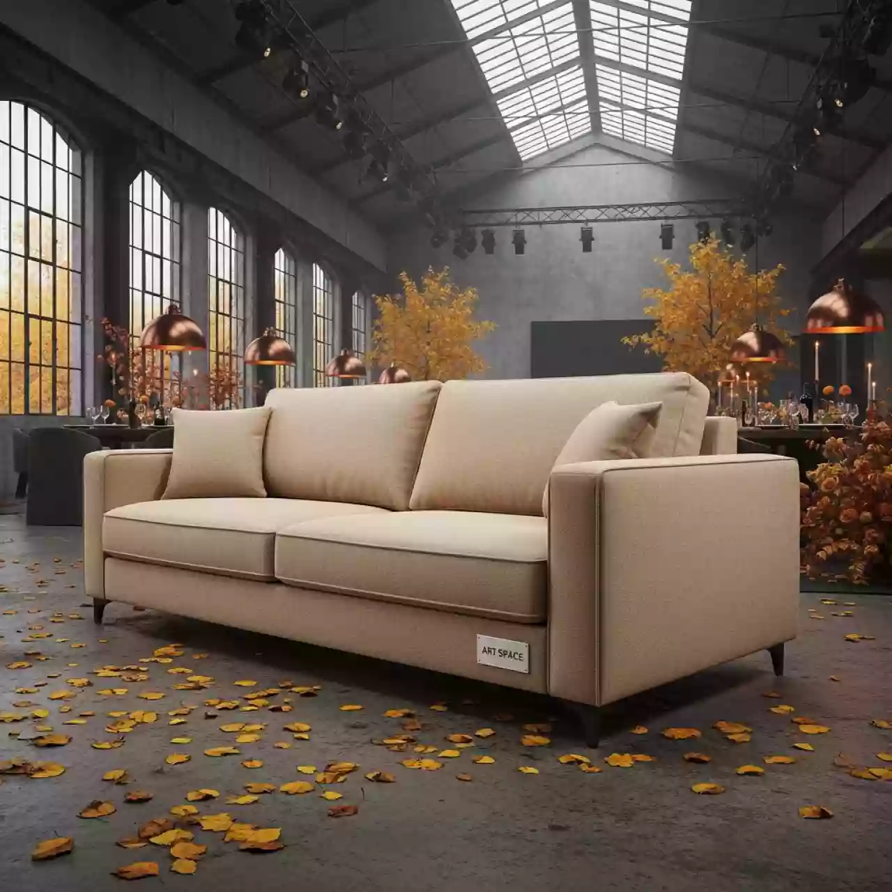 Аренда Диван Sorrento 250 2K цвет КР брюле Bel42 в этно-парке «Моя Россия» — ART SPACE