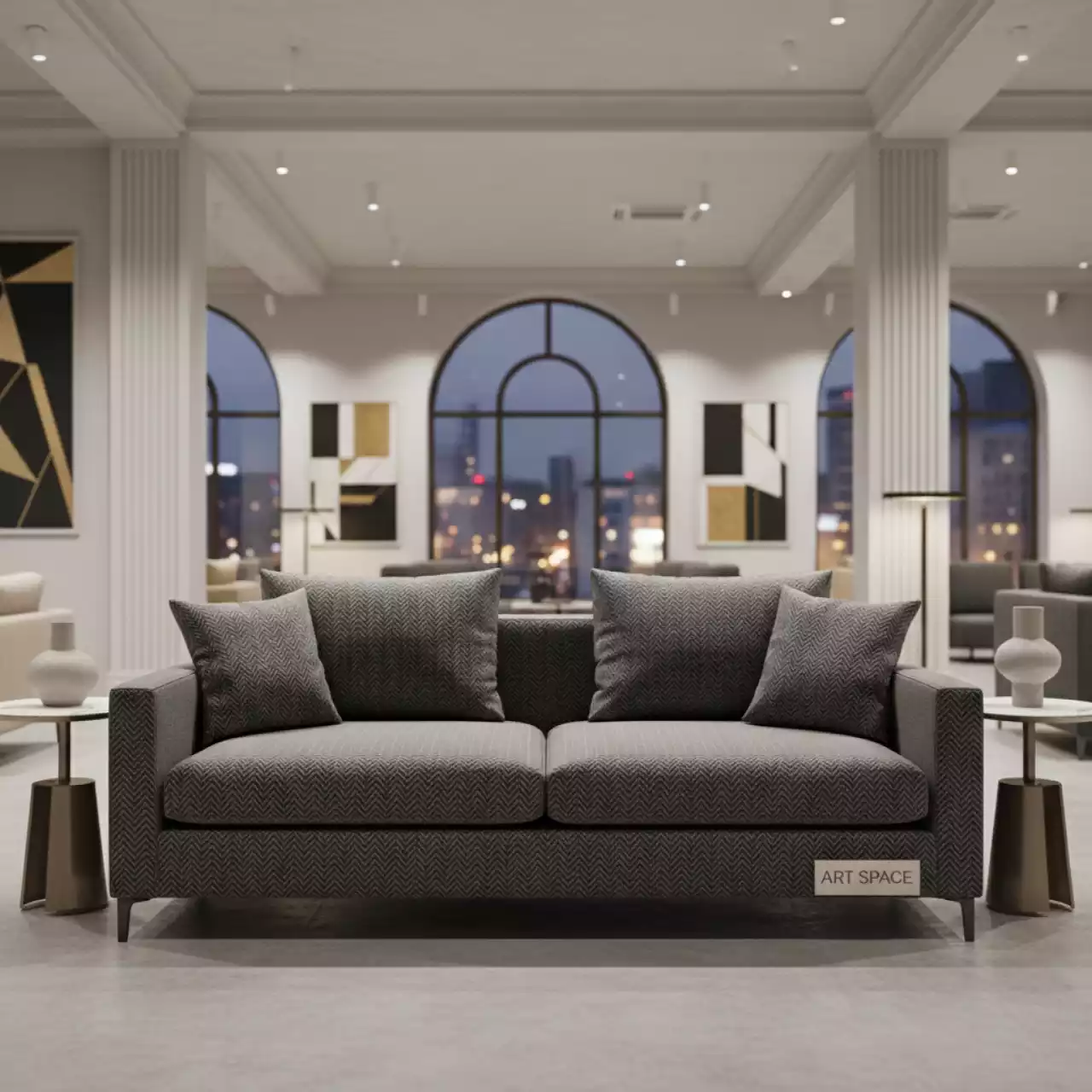 Аренда Диван Стоун рогожка темно серый в Маринс Парк Отеле — ART SPACE