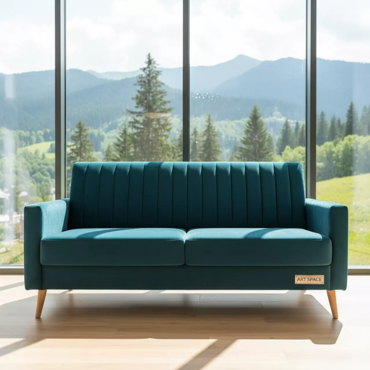 Аренда Диван Страйп велюр Velutto 32 ножки бук в Поляна 1389 Отель и Спа — ART SPACE