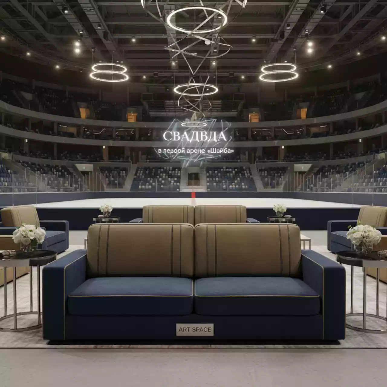 Аренда Диван тетрис прямой сегмент в ледовой арене «Шайба» — ART SPACE