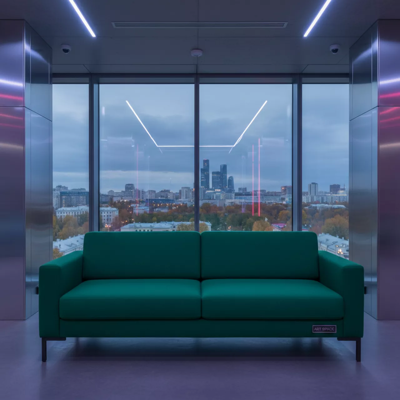 Аренда Диван тканевый Klippan зеленый в Panorama by Mercure — ART SPACE