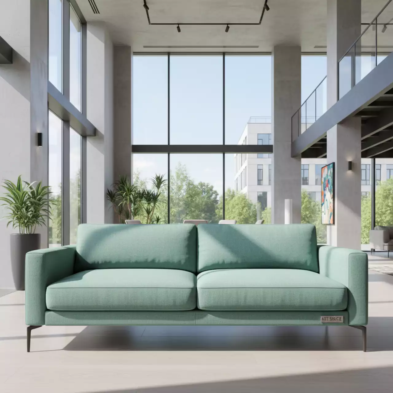 Аренда Диван тканевый прямой мятный Токио в санатории «Металлург» — ART SPACE
