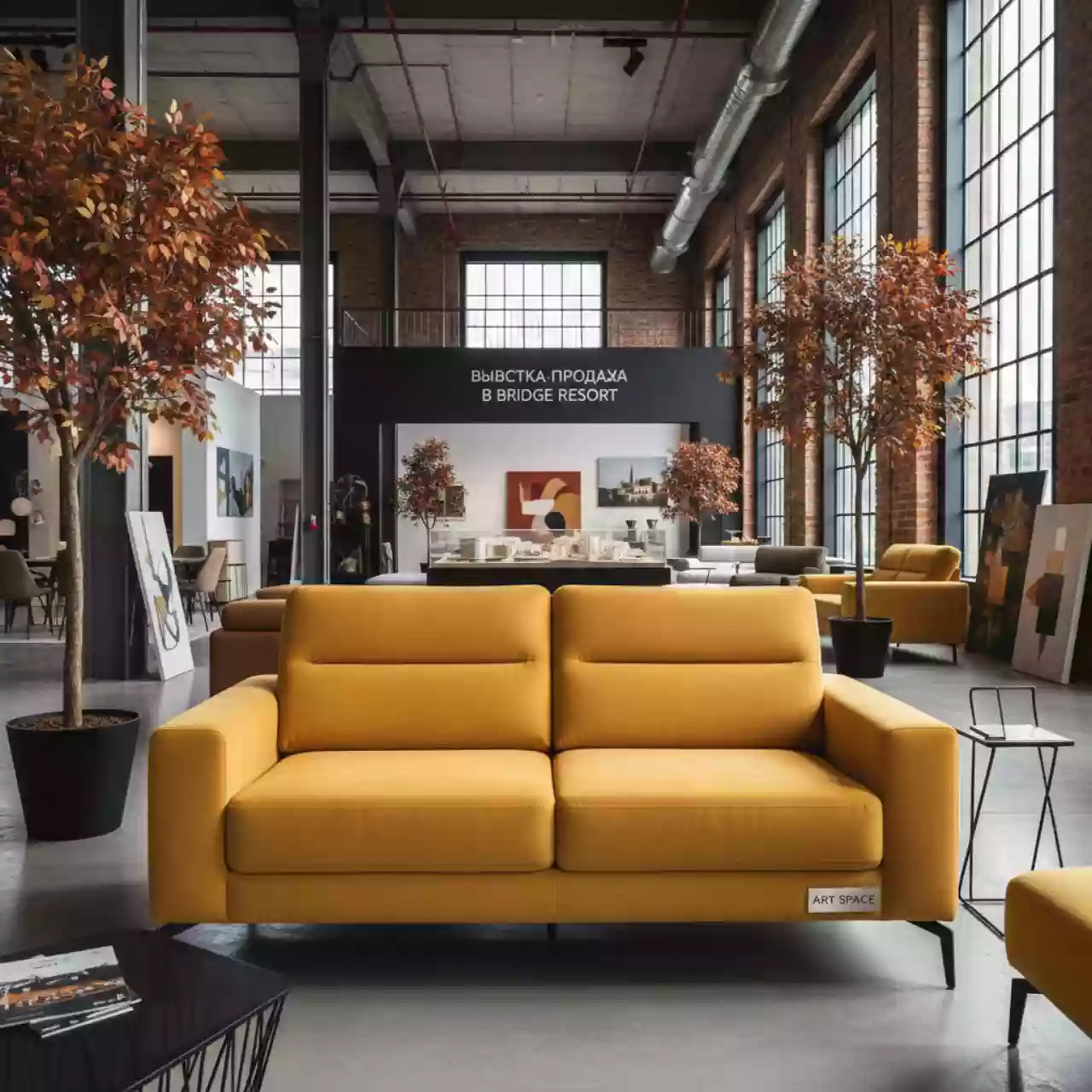 Аренда Диван Томас солнечный желтый в Bridge Resort — ART SPACE